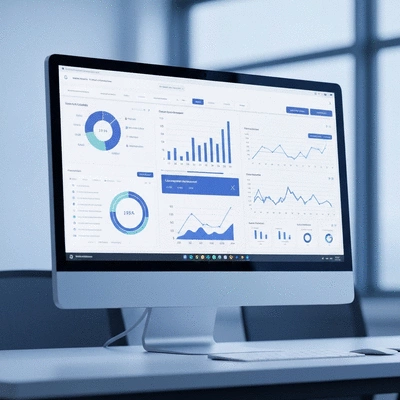 Modern dashboard displaying website analytics and user feedback data, illustrating continuous improvement