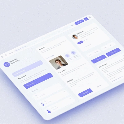 Modern website interface with AI-driven personalized content sections, clean image